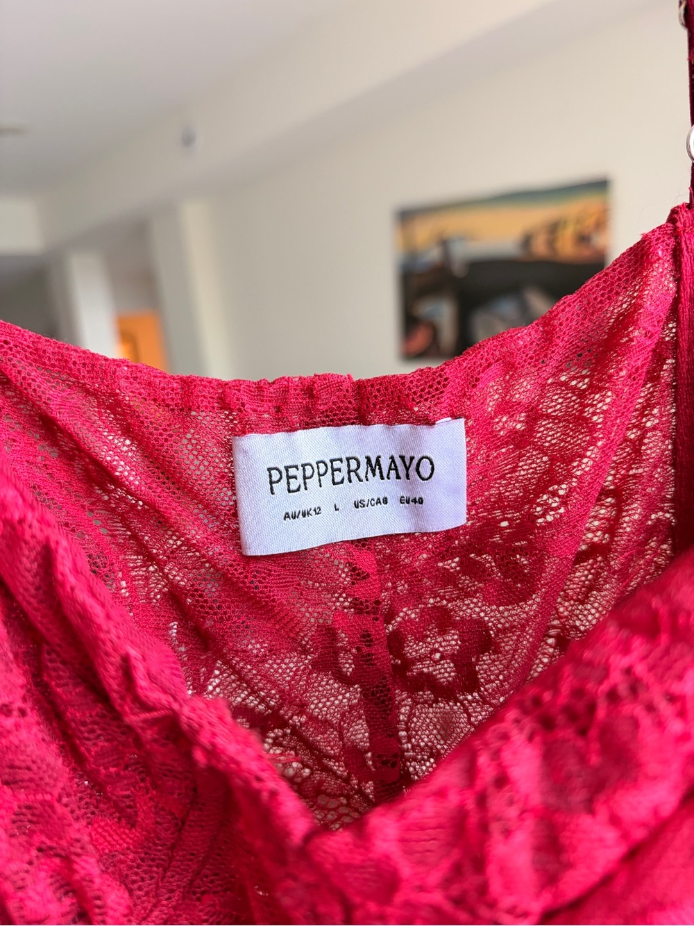 Peppermayo Red Lace Maxi Dress - Picture 10 of 11